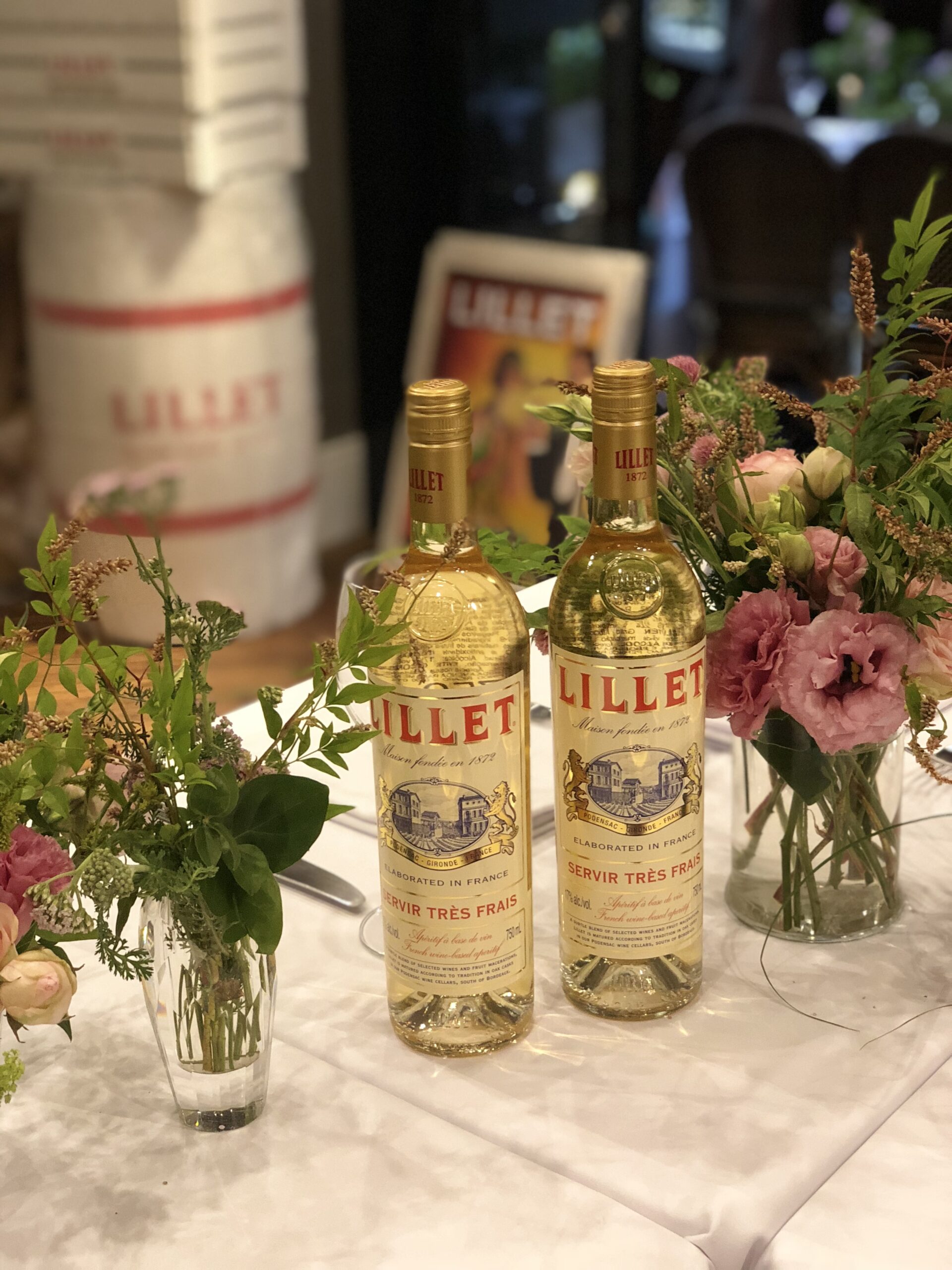 décoration de table et scénographie pour le lancement de la marque Lillet au Brésil